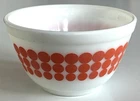 Vintage Pyrex Orange Polka Dot Mixing Nesting Bowl # 401 USA Milk Glass 1.5 Pint