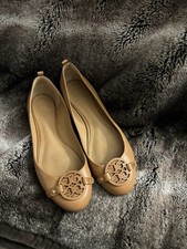 Tory Burch Gabriel Caramel Tan Leather Ballet Flats Size 8M