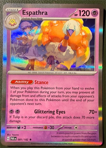 Pokemon TCG Espathra 81/182 Paradox Rift SV4 Holo NM