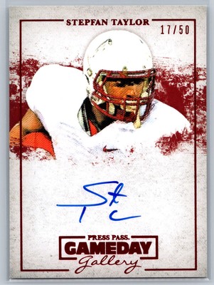 2013 Press Pass #GG-ST Stepfan Taylor Rookie RC ON CARD AUTO Red Foil SP/50