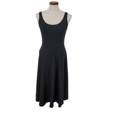 A New Day Womens Size XS Midi A Line Sleeveless Black Dress Scoop Neck New