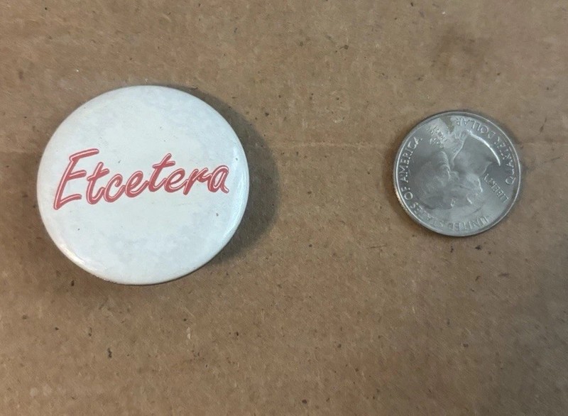1980s-90s Memphis Tennessee Vintage Pin Button ETCETERA ETC Night club