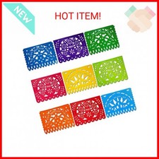 Mexican Party Decoration, 18 Feet Plastic Papel Picado Fiesta Banner Cinco de Ma