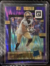 2022 Donruss Optic Chris Olave #209 Purple Shock Prizm RC New Orleans Saints