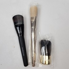 3 BareMinerals Makeup Brushes Kabuki Flat Tapered Powder Luxe Professional New