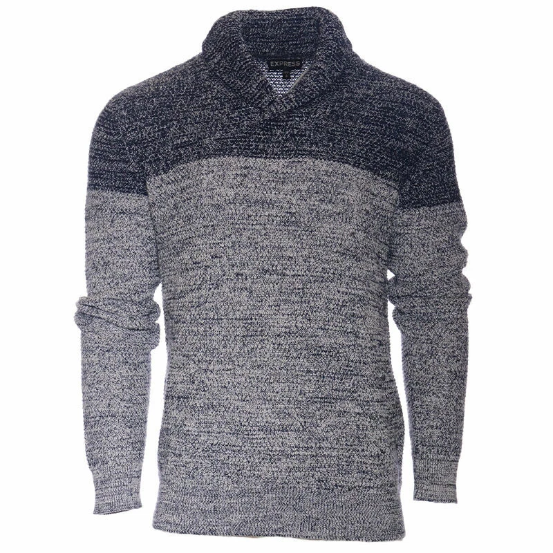 Mens Winter New Jumper Shawl Neck Knitwear Top Thick Pullover Mens Sweater XS-XL - Image 3 of 4