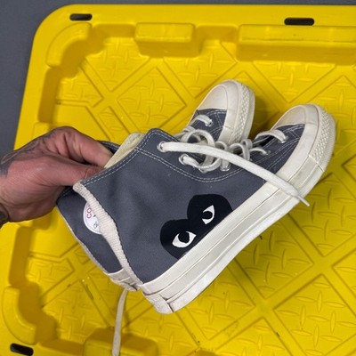 Converse x Comme des Garcons PLAY Chuck 70 High Top Steel Grey 171847C Mens 5.5