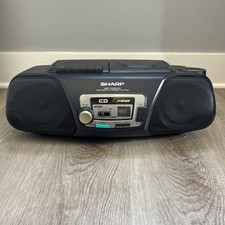Sharp QT-CD111 AM/FM Radio Cassette Recorder CD-Player Boombox Works FLAWS READ