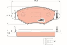 TRW Bremsbelagsatz Vorne für Peugeot 206 Limo Kombi ab 98->
