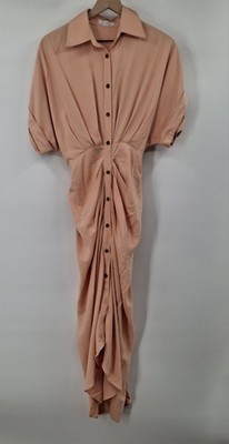 MABLE, Coral Pleated Layered Women s Dress. Medium.