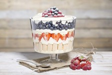 Clear Footed Glass Trifle Bowl Fruit Bowl/ Punch bowl Serving Dish for Salads 2L