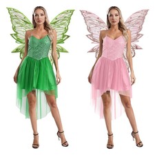 Frauen Waldfee V-Ausschnitt Elf Sexy Kostüm Leistung Cosplay Prinzessin Kleid