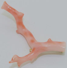 Schöne große alte Astkoralle Brosche Koralle Engelshaut Vintage Schmuck - 6,77g