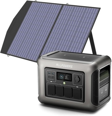 ALLPOWERS R1500 Powerstation Tragbar mit 100W Solarpanel für Camping & Reisen