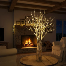 50LED Twig Light Birch Branch Warm White Battery Operated Twig Home Decor
