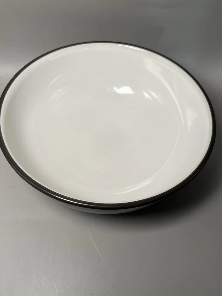 Pfaltzgraff Mystic Blue Stoneware Serving Bowl Brown Rim Salad Soup Cereal - Image 2 of 4