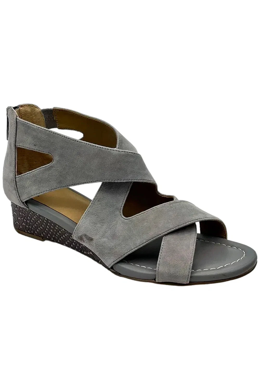 Donald Pliner Women's Vela Suede Wedge Sandals Stone