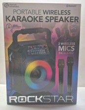 Karaoke Machine for Adults Portable Bluetooth Speaker w 2 Wireless Mics NEW