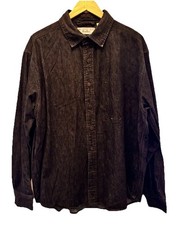 LEVI'S Vintage Metal Button 90s Denim Shirt Black No pockets XL 100 Cotton