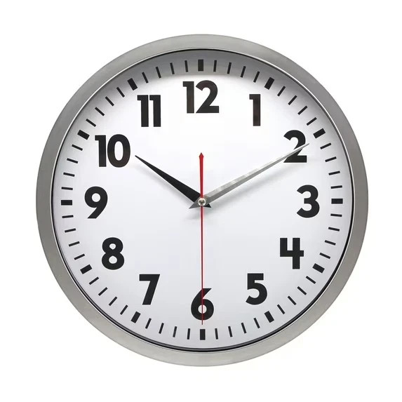 12 Inch Quartz Indoor Wall Clock Easy Read High Contrast Battery Operated.Modern