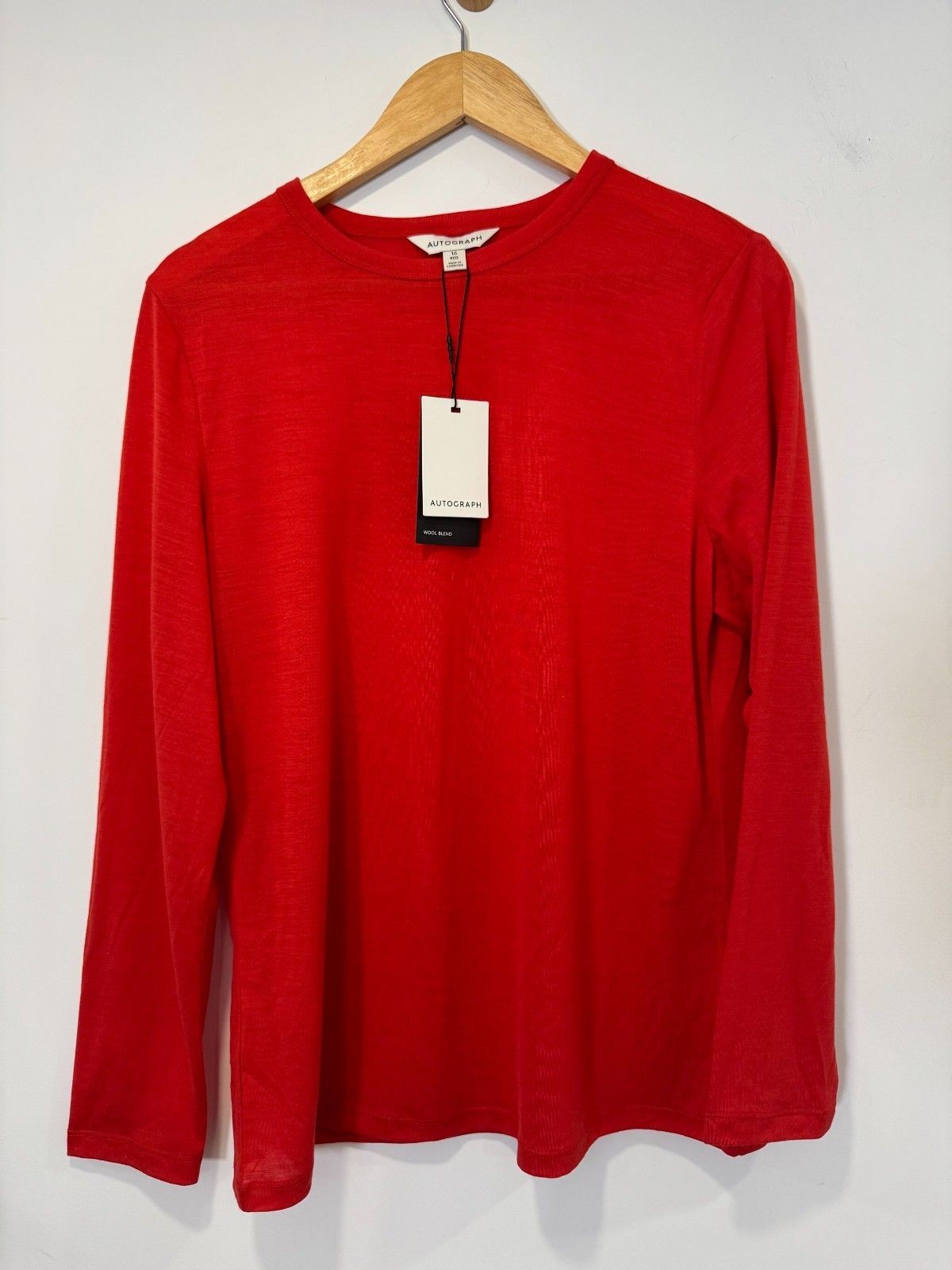 Autograph Wool Blend Red Jumper Size 16 New With T...