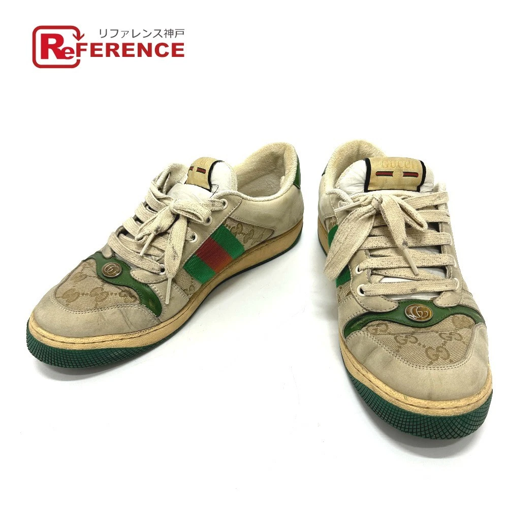 Chaussures GUCCI 546551 9Y920 9666 Screener GG coupe basse Sherry Line baskets GG Canv