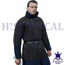 Medieval Chainmail Shirt 10mm Butted Rings Mild Steel Black Finish