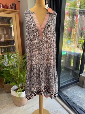 NEW! Wonderful SCOTCH & SODA Layered Floaty Chiffon Leopard Print DRESS, S *6