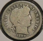 Silver Dime - Barber - 1909