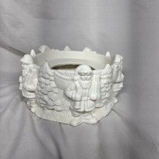 Christmas Collection Porcelain Santa Candle Stand Holiday Decor w/ Box