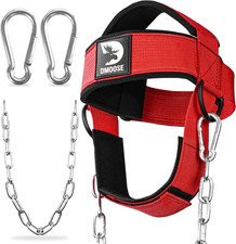 Neck Harness for Weight Lifting - Soft Padded Head Chin Strap with 30" Heavy D