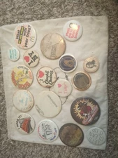 Vintage Pinback Button Pin Collection/ Buttons, Retro