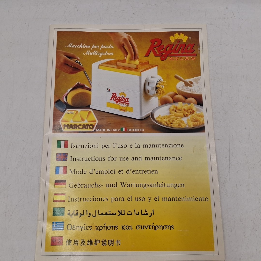 Marcato Extruder Regina Manual Pasta Maker Chrome-Plated Steel, White