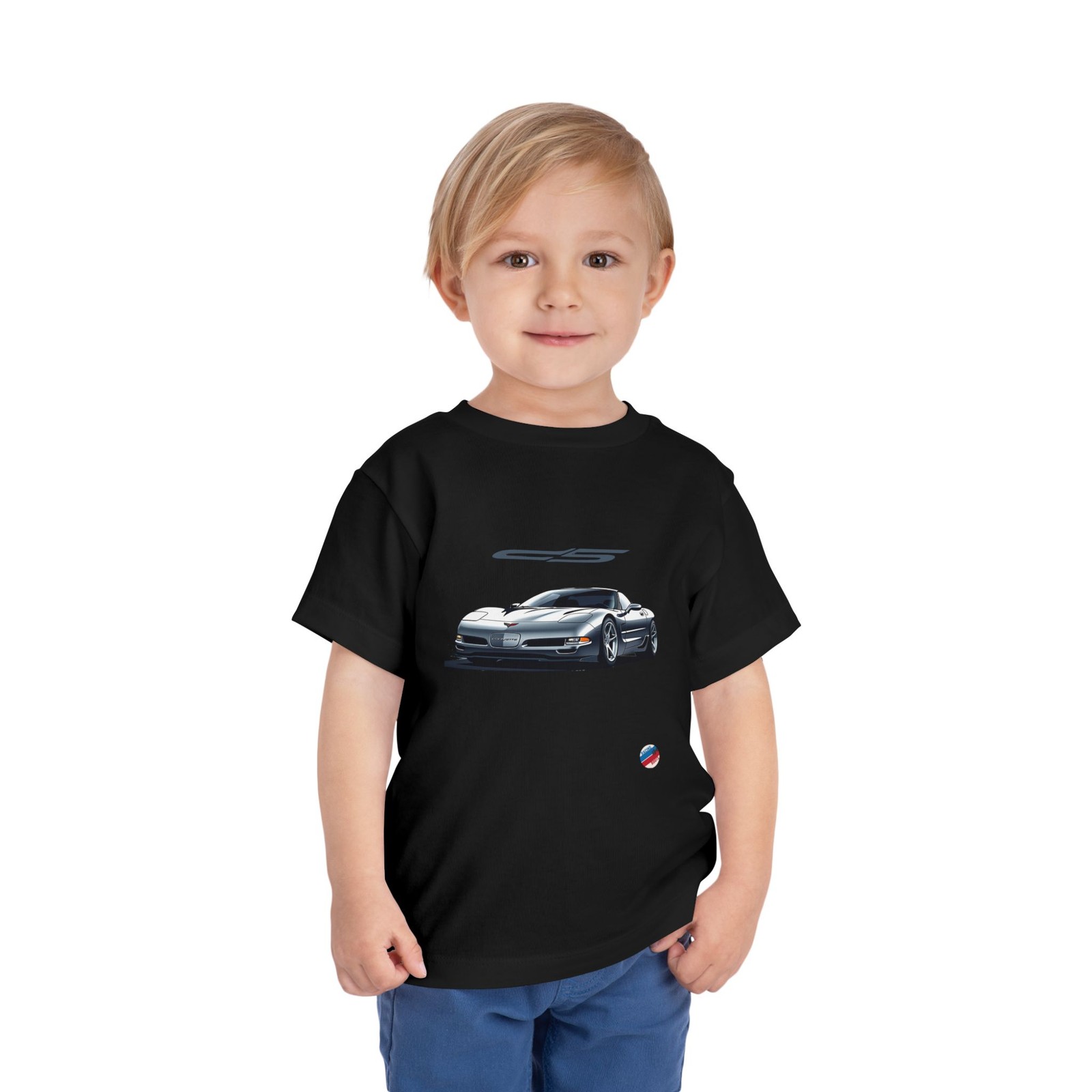 1997-2004 Chevy Corvette C5 Toddler T-Shirt Sports Car Graphic Tee Silver