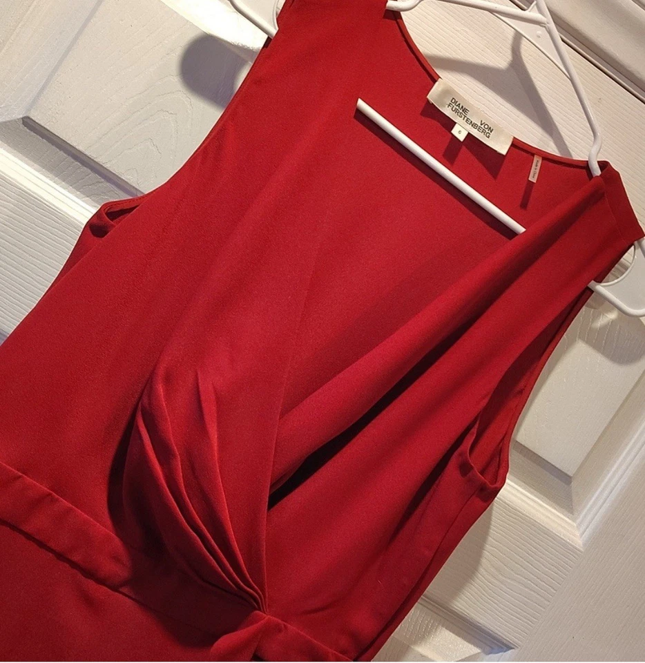 Diane von Furstenberg Cordia Red Desire Jumpsuit - Size 0 - Image 4 of 4
