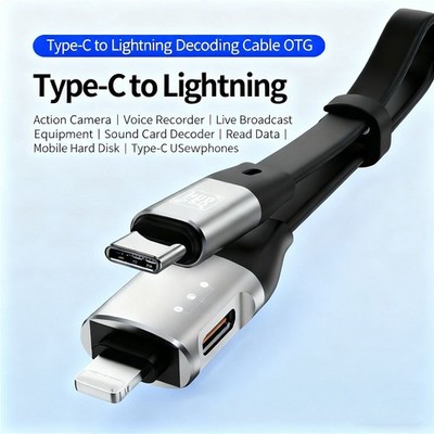Type C to iphone OTG Cable Fast Data Transfer Audio Decoding Action Camera