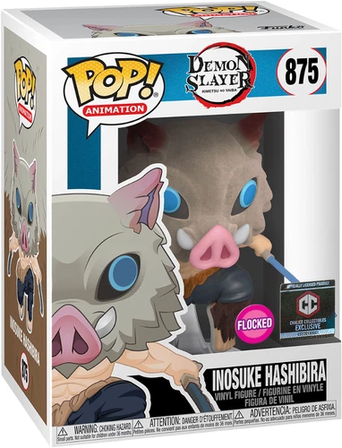 Funko POP! Demon Slayer INOSUKE HASHIBIRA #875 EXCLUSIVE FLOCKED +Protector NM