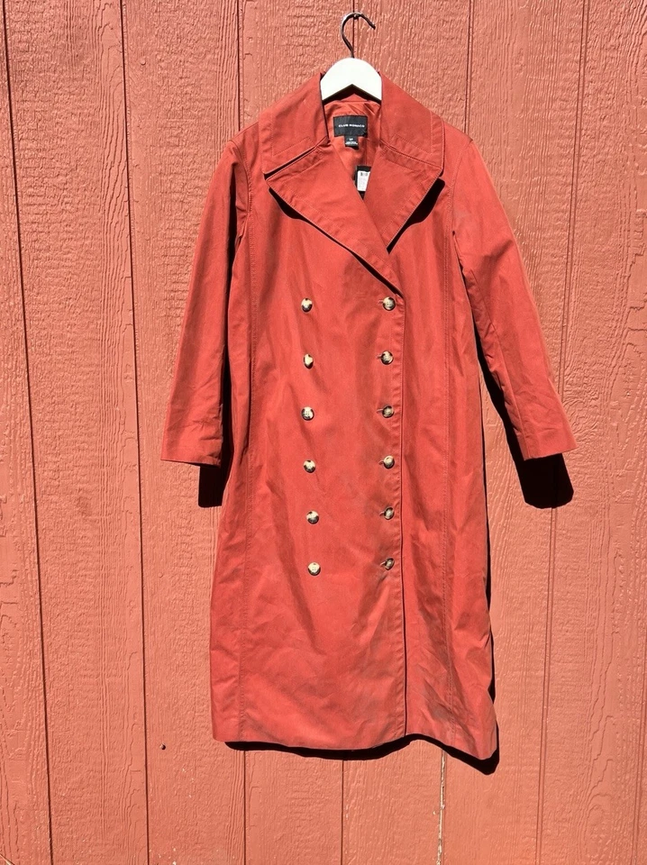 Gabardina Club Monaco para mujer S oxidada doble botonadura mezcla de algodón nueva con etiquetas Foto 4 de 4