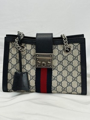 GUCCI GG Supreme Monogram Textured Dollar Calfskin Web Small SPB JDW-340019