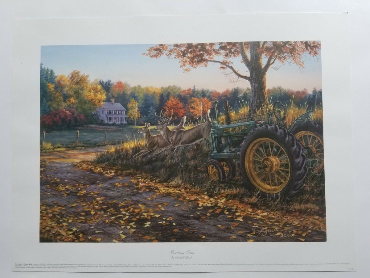Morning Run by Darrell Bush 18x24 Poster Print - John Deere