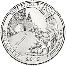2015 S Blue Ridge Parkway NP Quarter. ATB Series Uncirculated From US Mint roll.