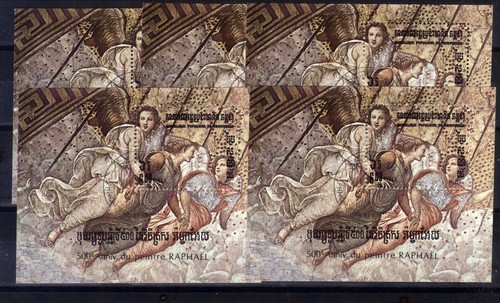 Cambodia 1983 "500th birthday of Raphael", Mi Block 130, Gestemp. used, CTO - x5