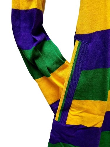 Vestido para mujer pequeño clásico de Mardi Gras con bolsillos púrpura verde dorado - Imagen 3 de 3