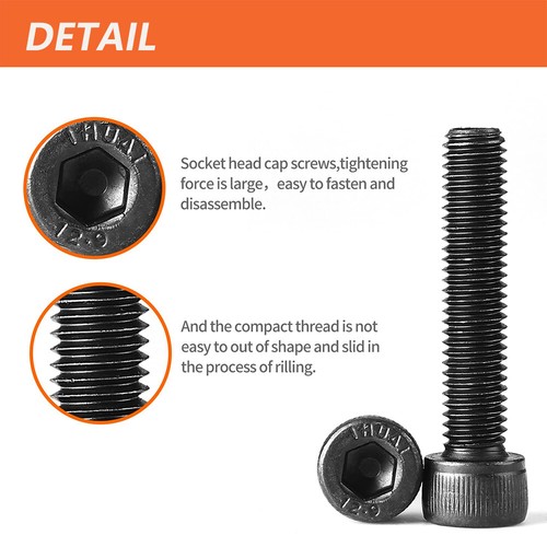 3/8-16 Socket Cap Head Screws 12.9 Alloy Steel Black Oxide Hex Allen Bolt DIN912 - Picture 6 of 11