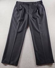 Brooks Brothers 1818 Madison Mens Dress Pants Black Sz 43x38 Wool 38x30 USA Made