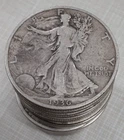 1936-S Walking Liberty Half Dollar Roll 20 Circulated 90% Silver Coins in Tube