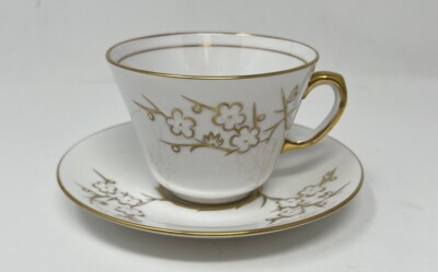Spode Blanche De Chine Geisha Gold Cup And Saucer RARE