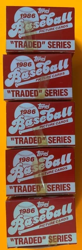 1986 Topps Traded Complete Set Lot of (5), from sealed case