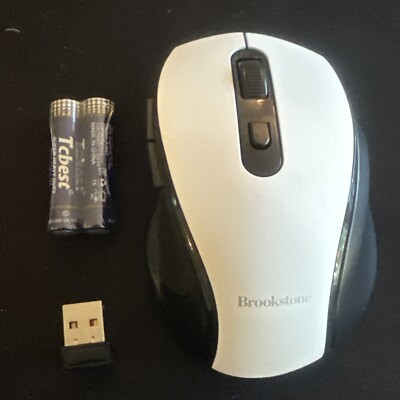 Brookstone Wireless Ergonomic Mouse Textured Grip White New In Package
