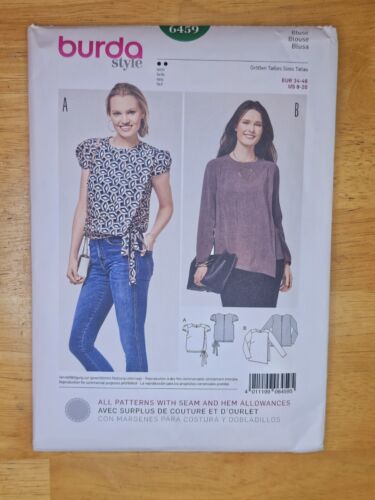 Burda Style 6459 Misses Blouse Sizes 8-20 New Uncut